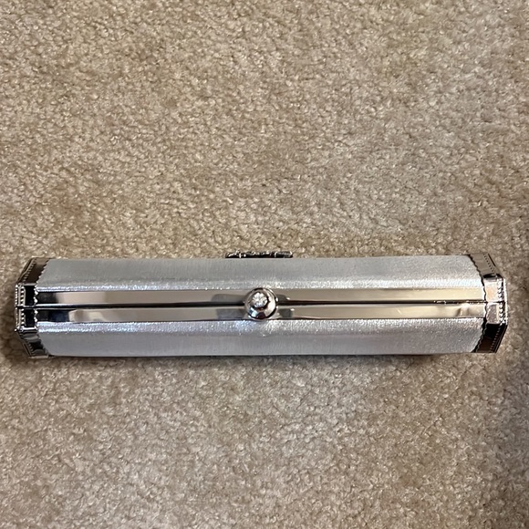 Silver Metallic Box Clutch w/ Bling - Picture 4 of 8